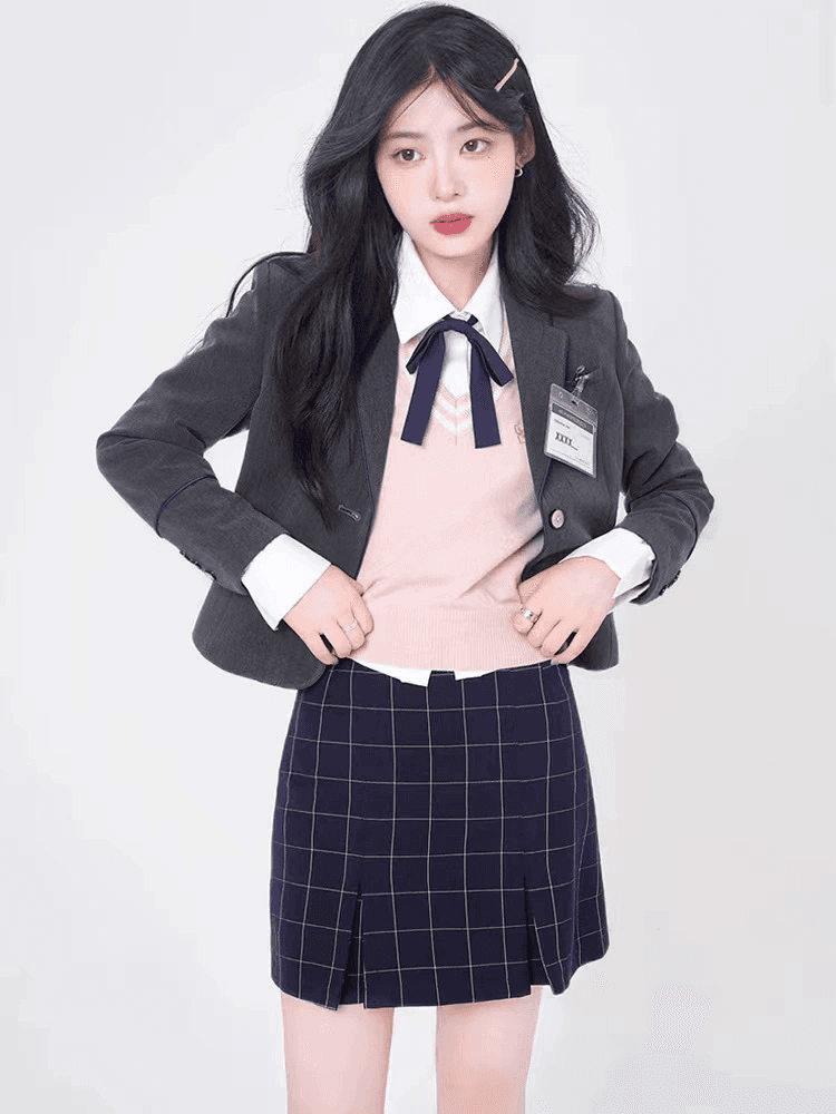 学生風　上品ブレザー制服上下セット