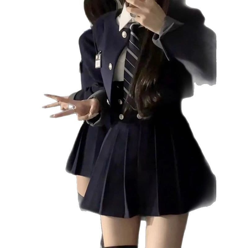 【韓国風】二重ボタンブレザー制服セット