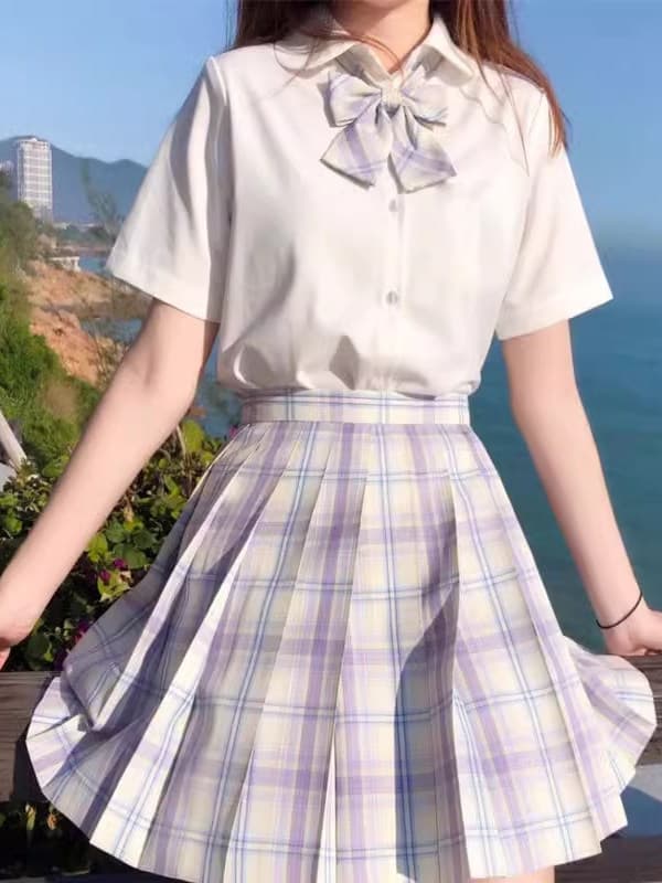 シャツ制服　優雅なリボンの学園セットアップ