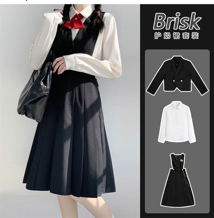 【王室風】お嬢様学園系　ショート丈ブレザー×ロングスカート　制服セット