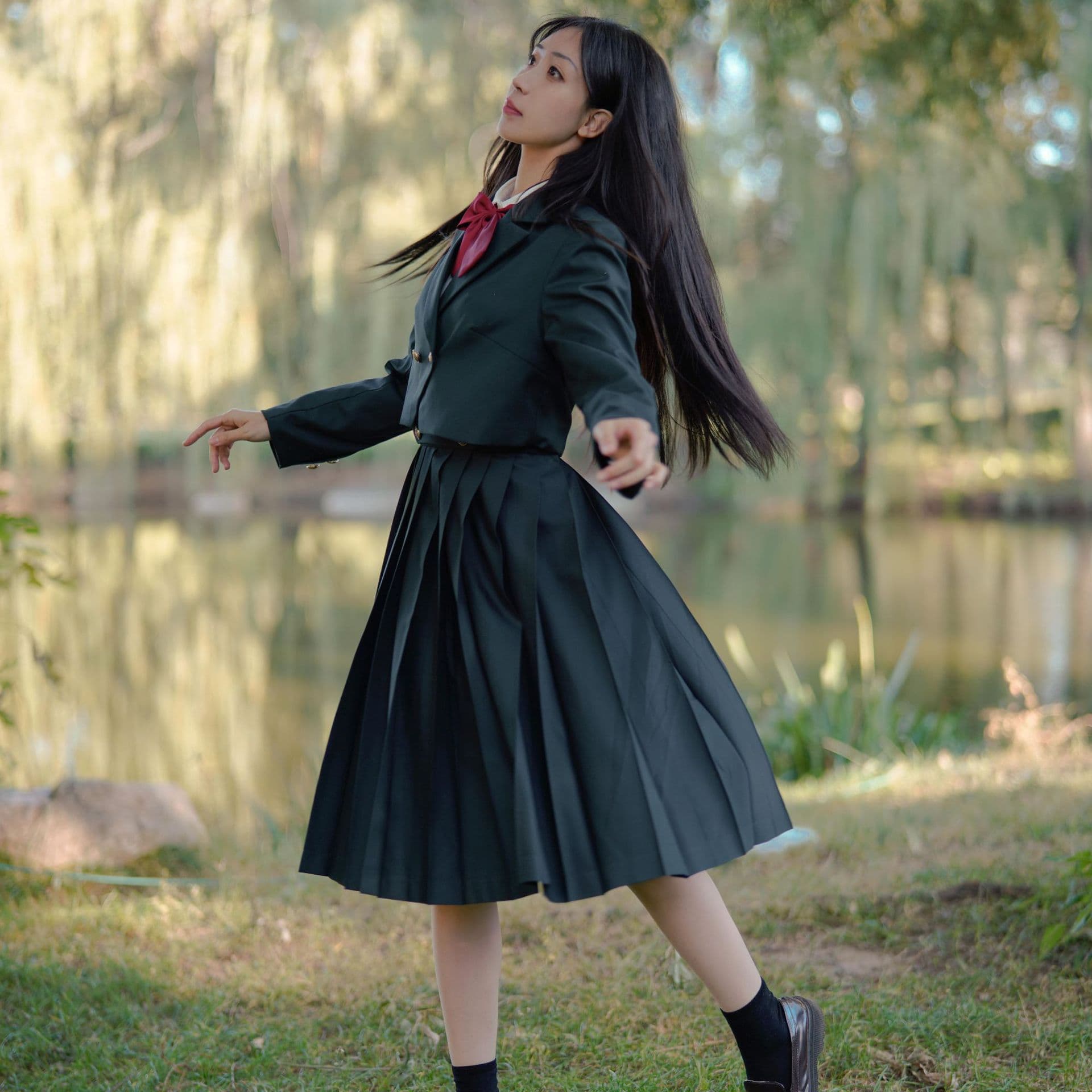【王室風】お嬢様学園系　ショート丈ブレザー×ロングスカート　制服セット