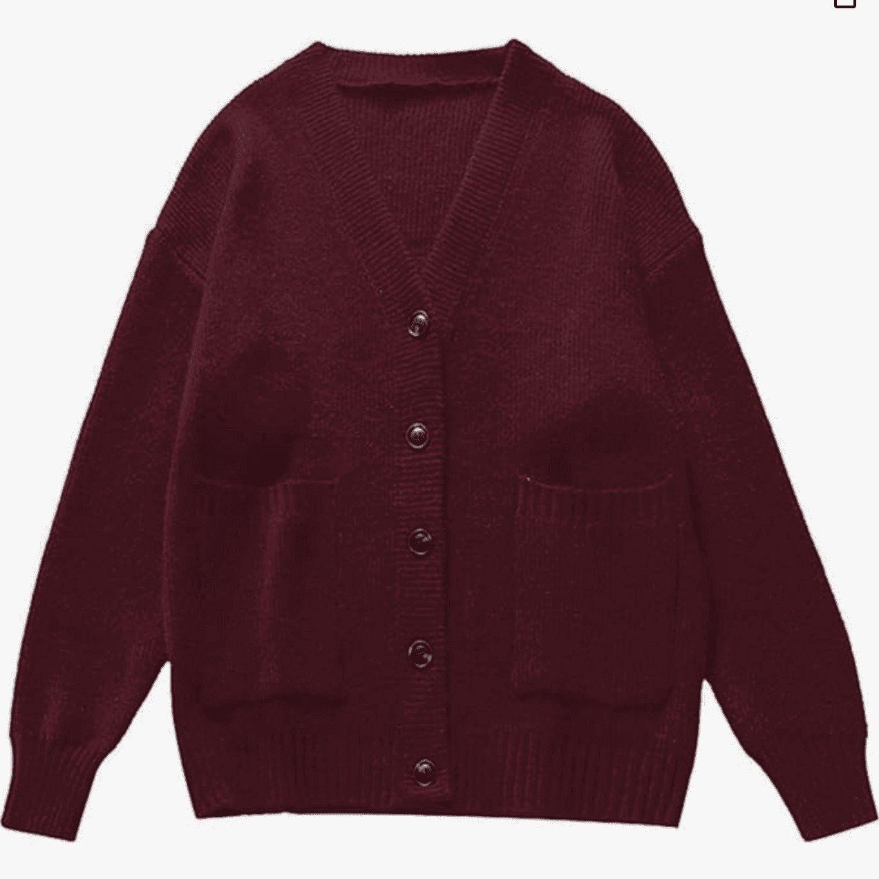 【人気】ゆったりニットカーディガン×黒スカート×黒リボン　制服コーデ