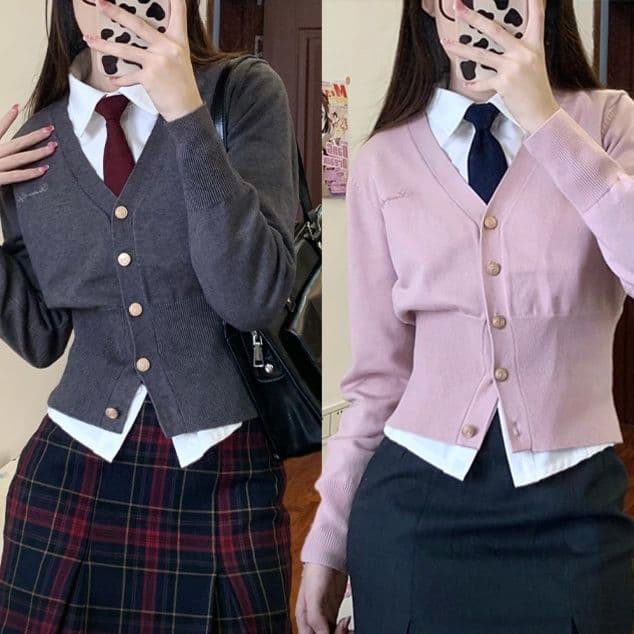 制服コスプレ 学園風カーディガン付き女子高生制服セット