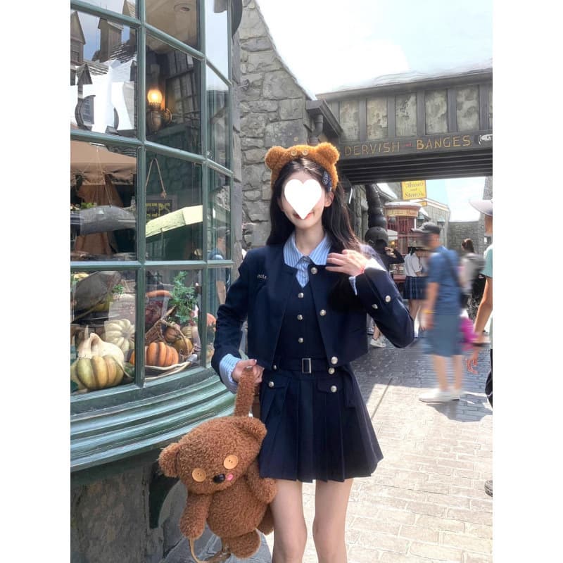 【韓国アイドル風】スクールスタイル プリーツ ブレザー 制服