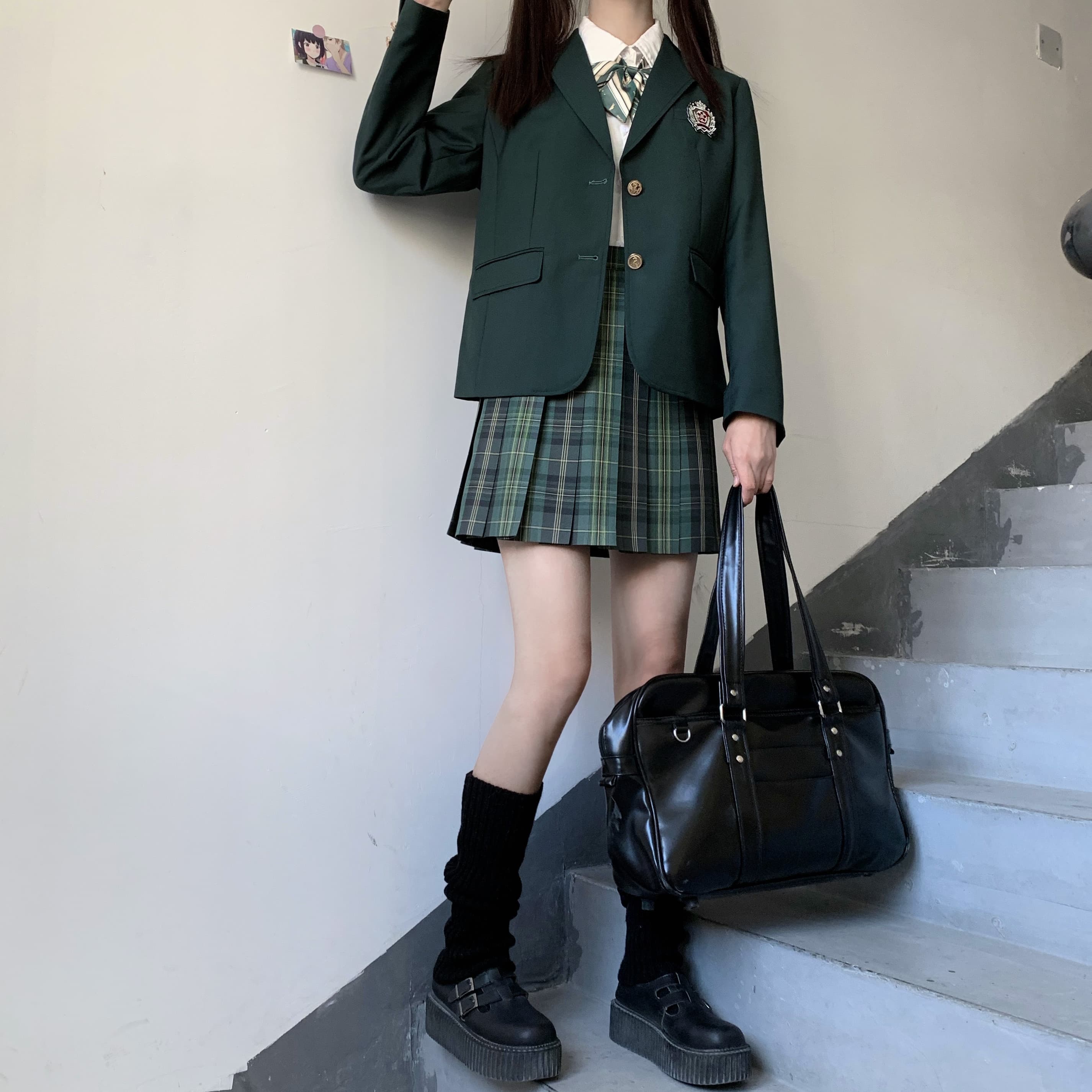 学園風エンブレム付きブレザー