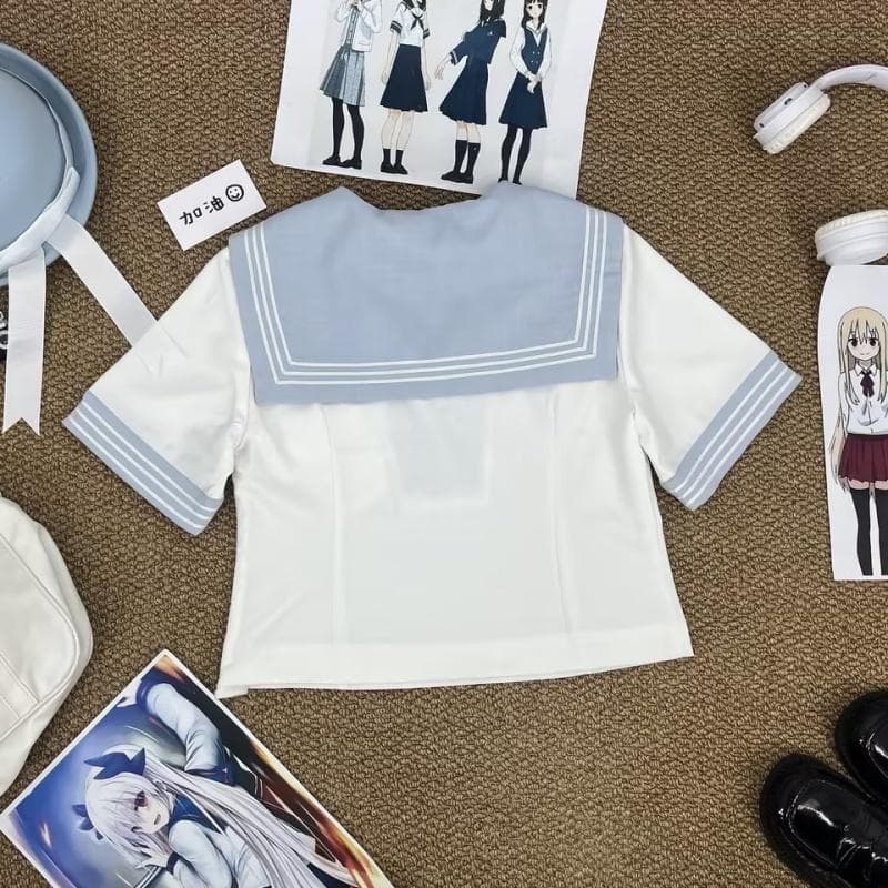 パステルブルー 夏服セーラー服セット