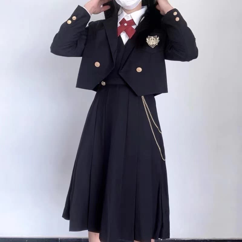 【王室風】お嬢様学園系　ショート丈ブレザー×ロングスカート　制服セット