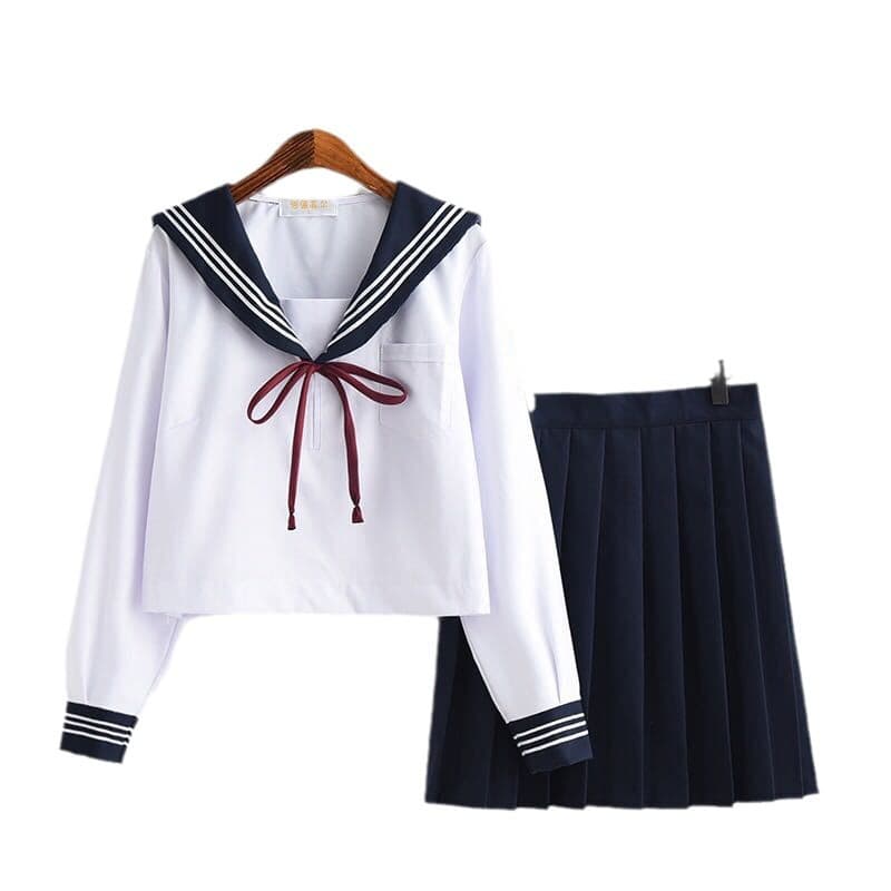 赤リボンがかわいい　学園風セーラー服