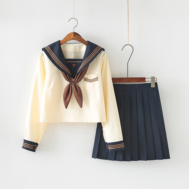 清楚系セーラー服 リボン付き学生服