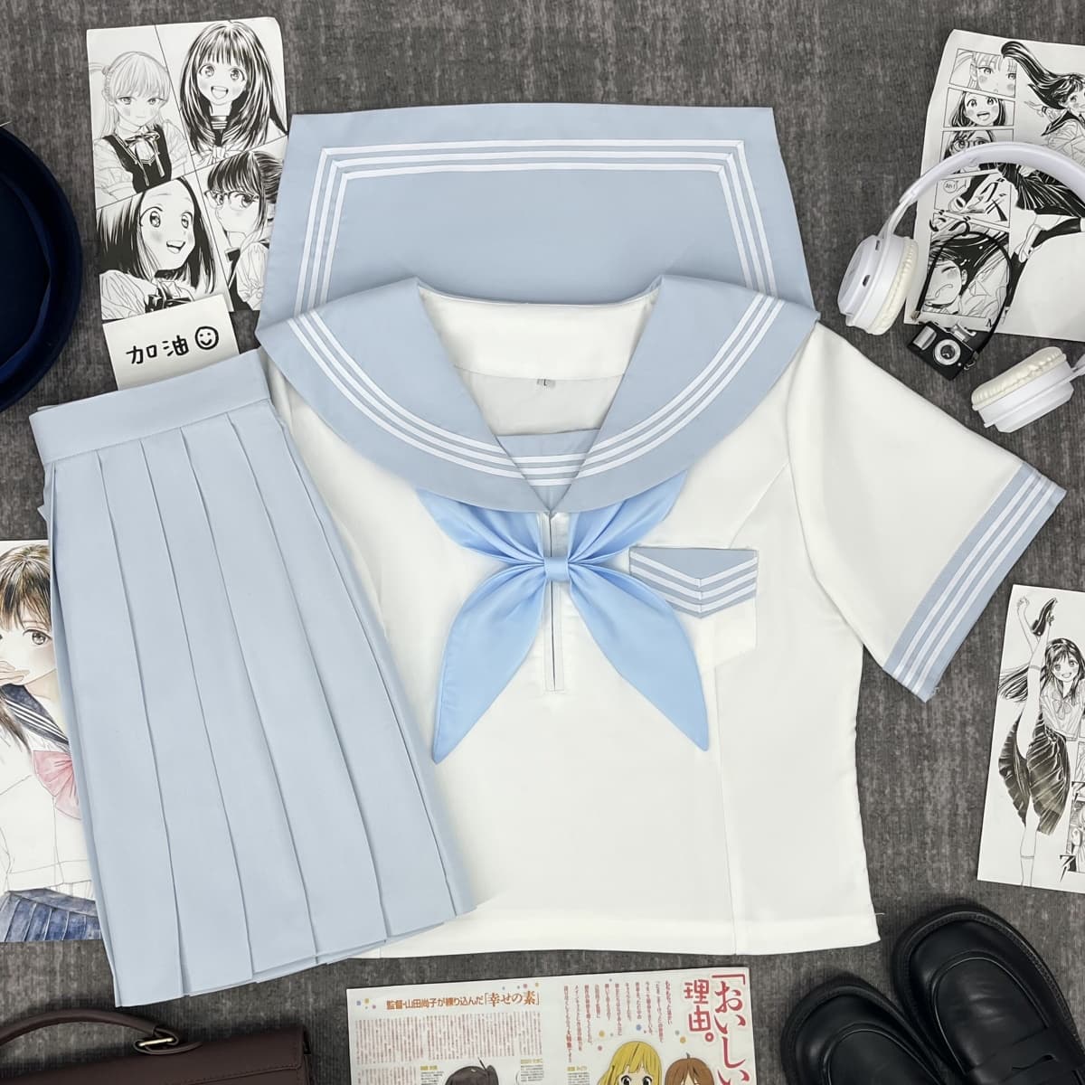 淡ブルー 夏空セーラー服セット