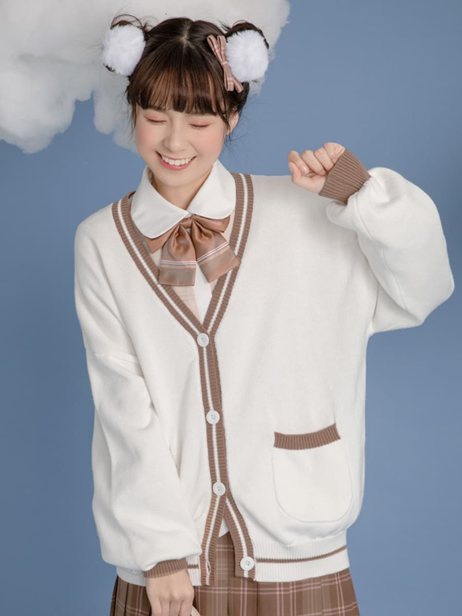 制服コスプレ 秋冬学園生活ブラウンチェック柄プリーツスカート制服セット