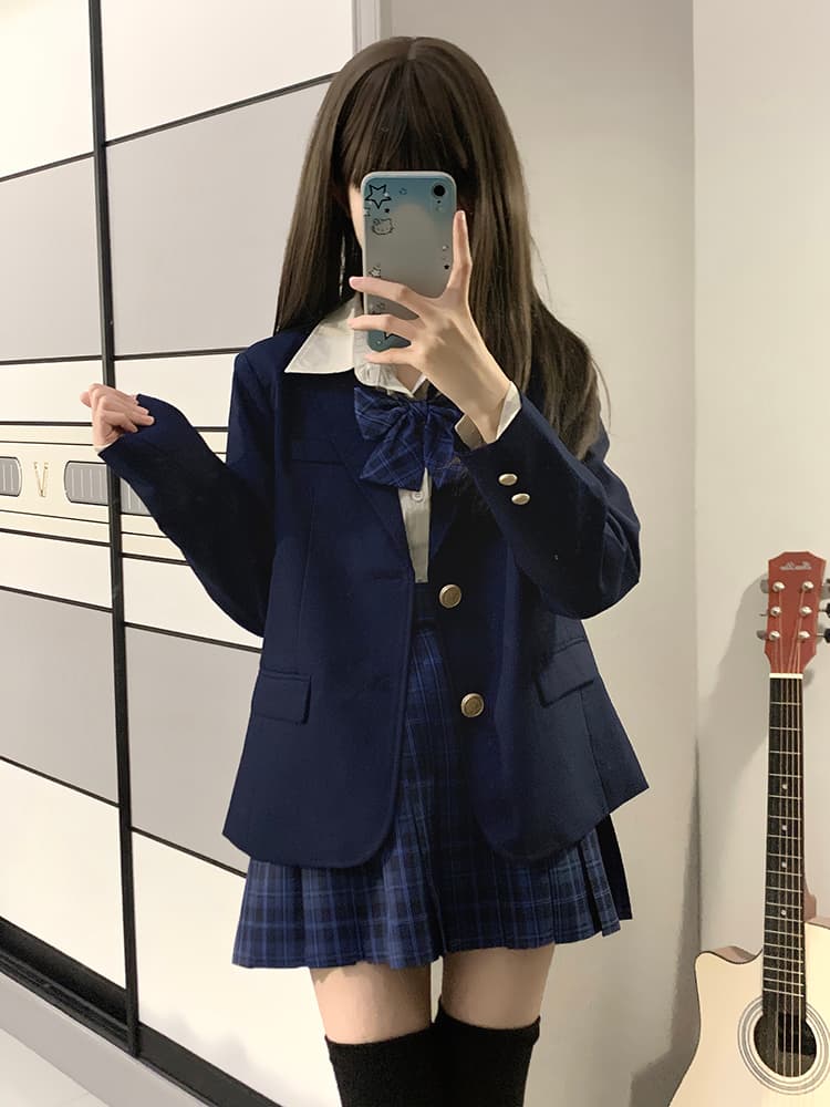 【定番】学園風　ゴールドボタン　ブレザー制服