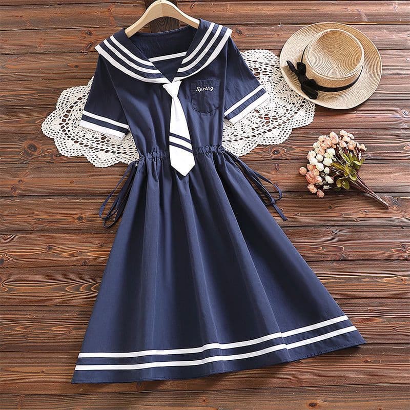 学生風セーラー服ワンピース