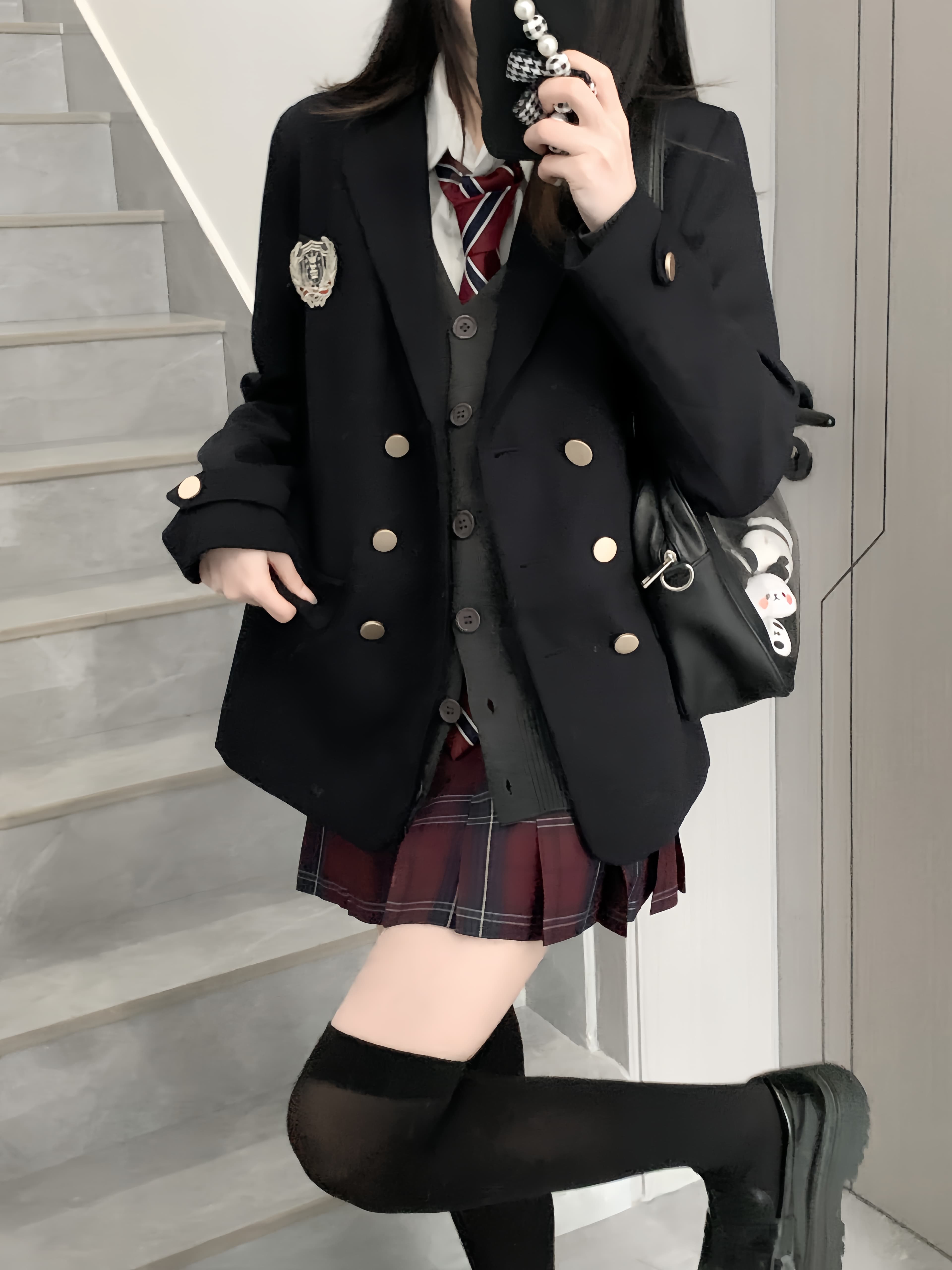 学園ドラマスタイル　ダブル金釦ブレザー