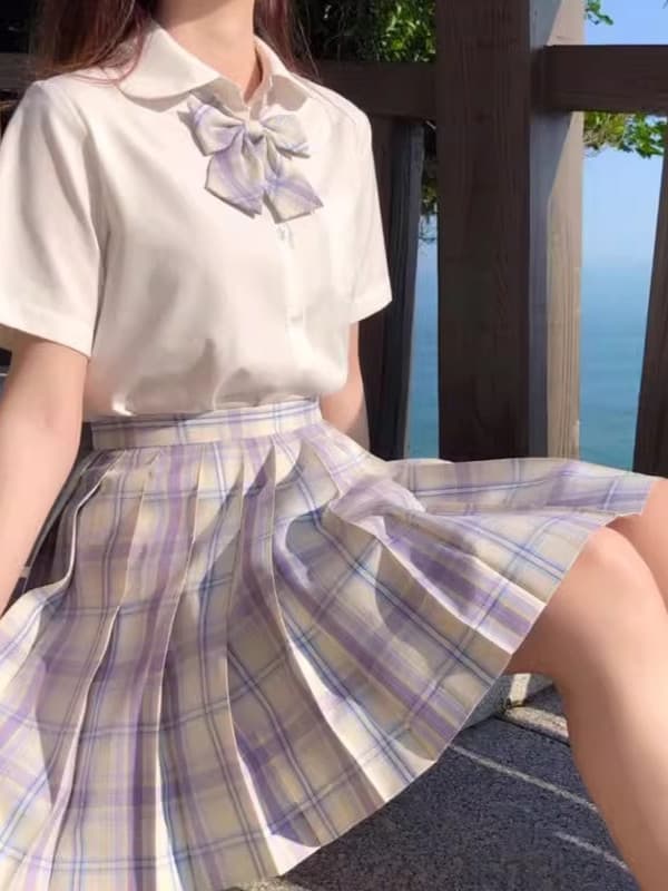 シャツ制服　優雅なリボンの学園セットアップ
