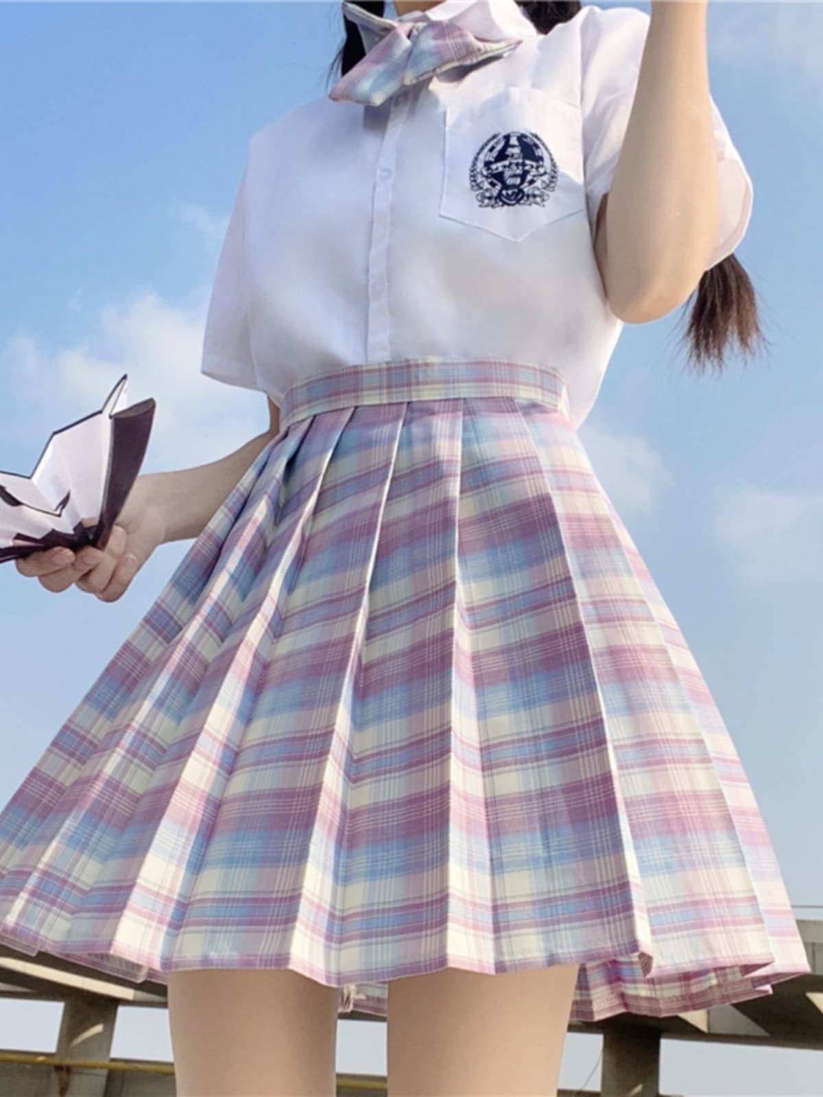 制服コスプレ プレッピー学園風プリーツスカート制服セット