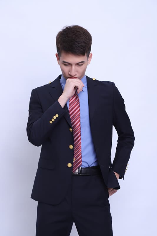制服コスプレ 正統派デザイン 金ボタン付き制服ブレザー