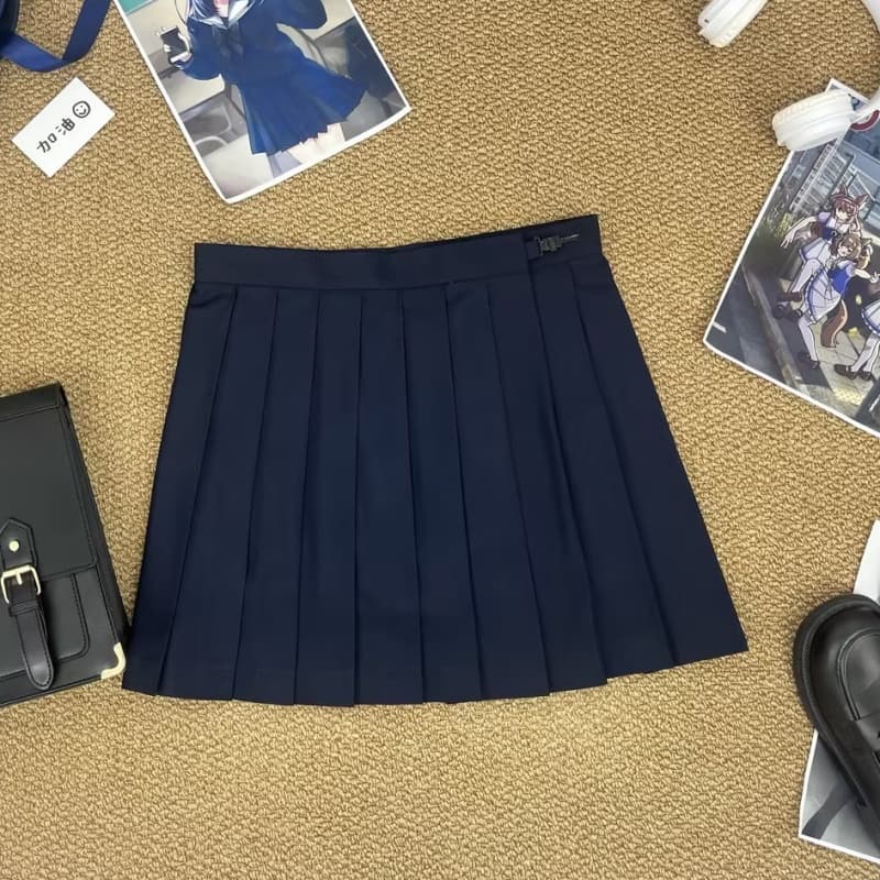 レトロ風　ピンクリボンの学園セーラー服セット
