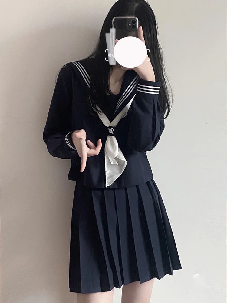 制服コスプレ 清楚なプリーツセーラー服コスチューム