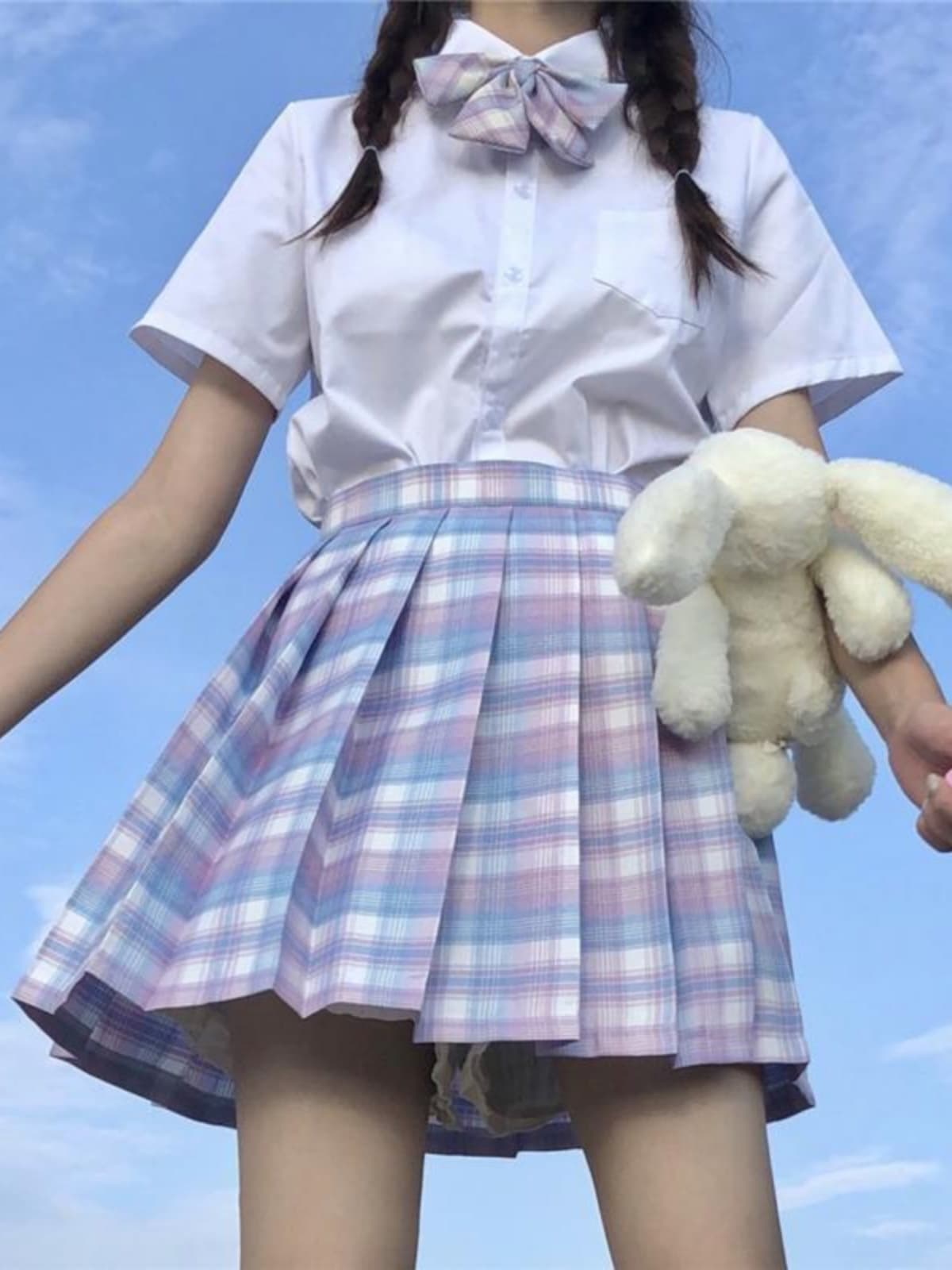 制服コスプレ プレッピー学園風プリーツスカート制服セット
