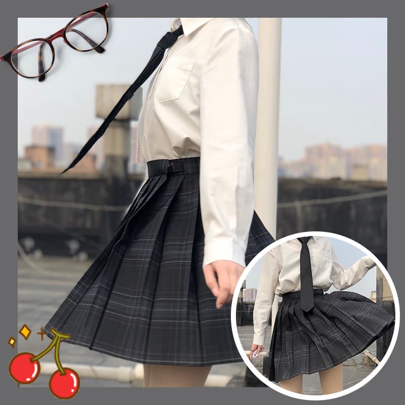 制服コスプレ プリーツ入り学生風チェックスカート