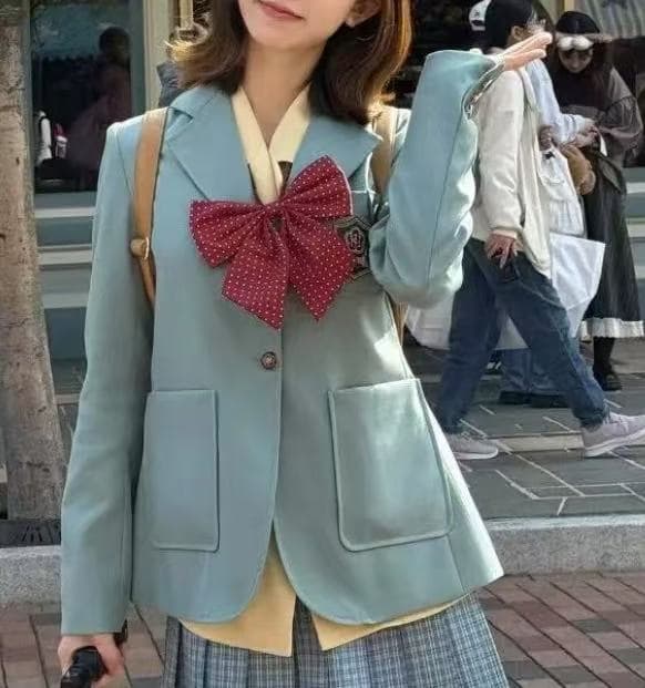 ブルージャケット赤リボン　制服ブレザー