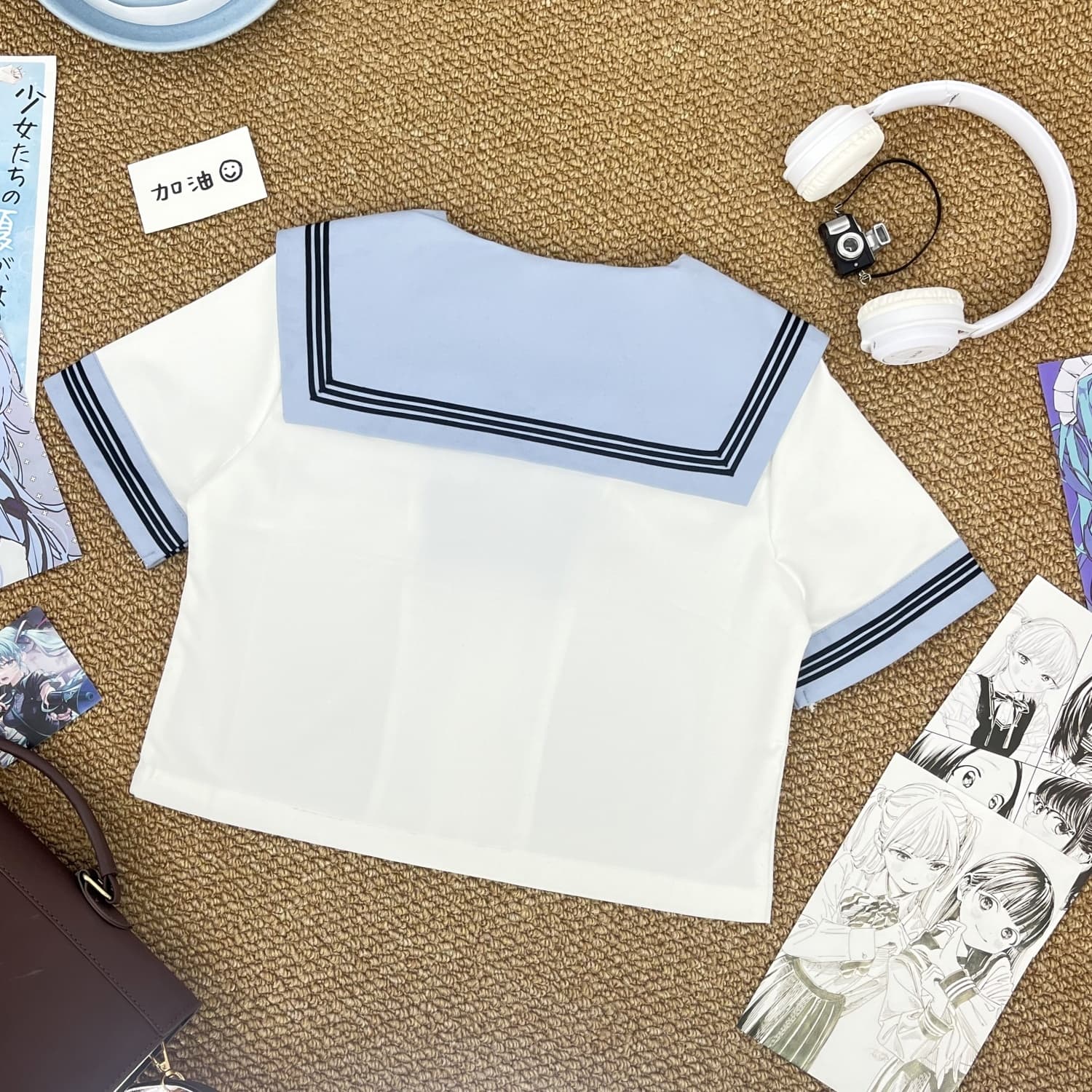 パステルブルー×ブルーライン　清楚な夏服セーラー服