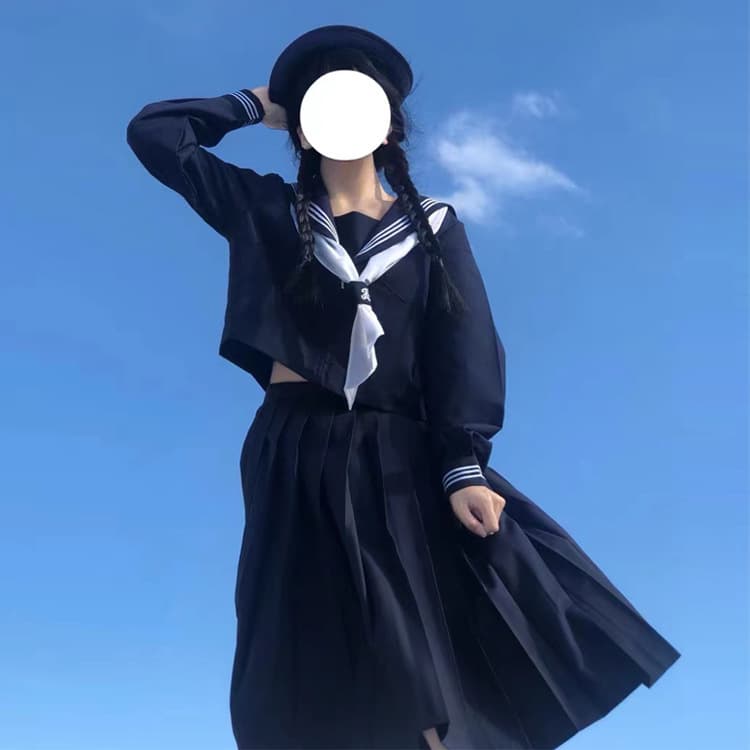 制服コスプレ 清楚なプリーツセーラー服コスチューム
