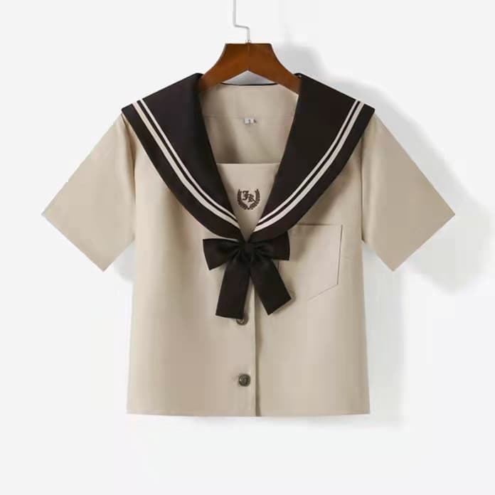 制服コスプレ　半袖／長袖 ブラウン　茶色　上品　レトロ　セーラー服