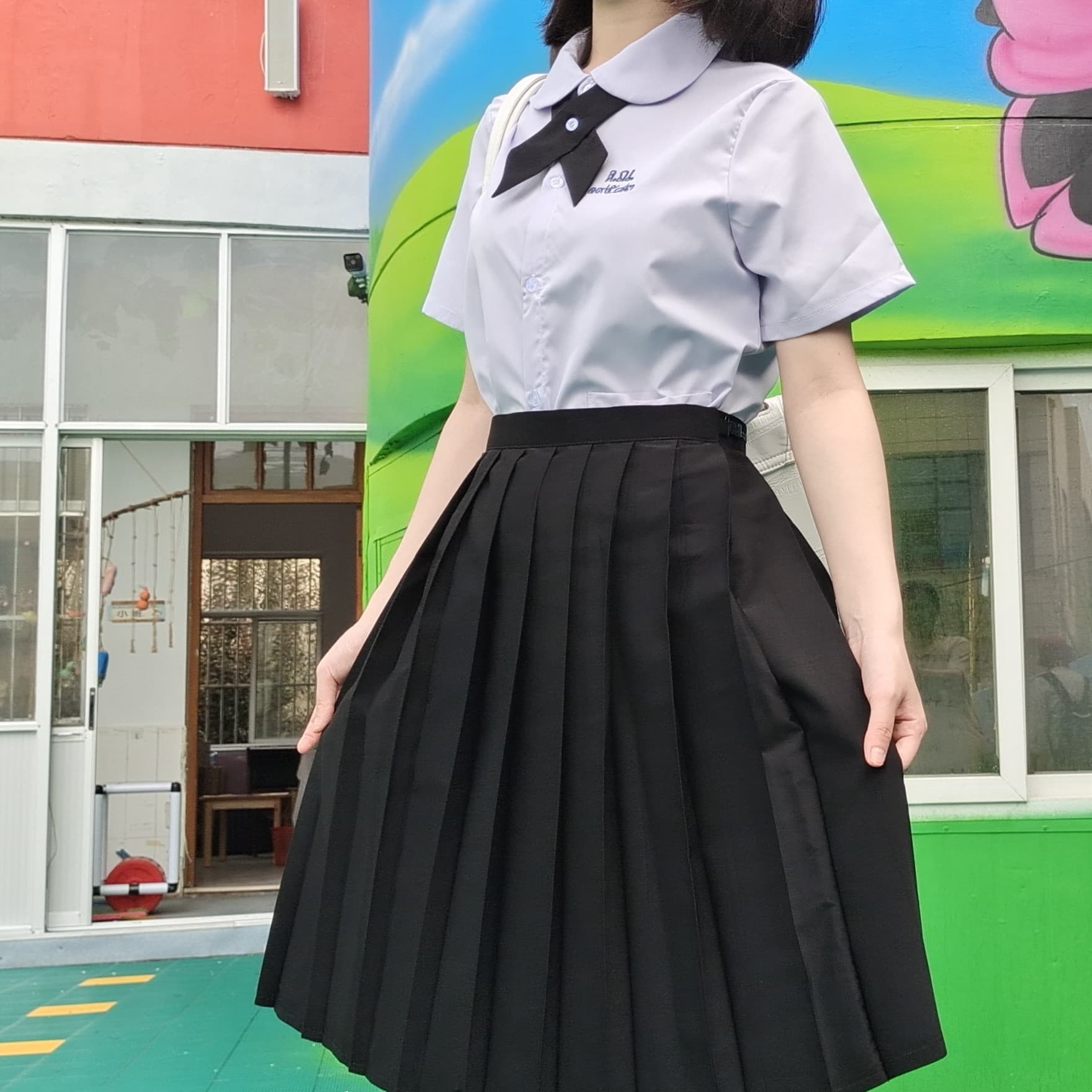 制服コスプレ 清楚リボン付きセーラー風制服セット