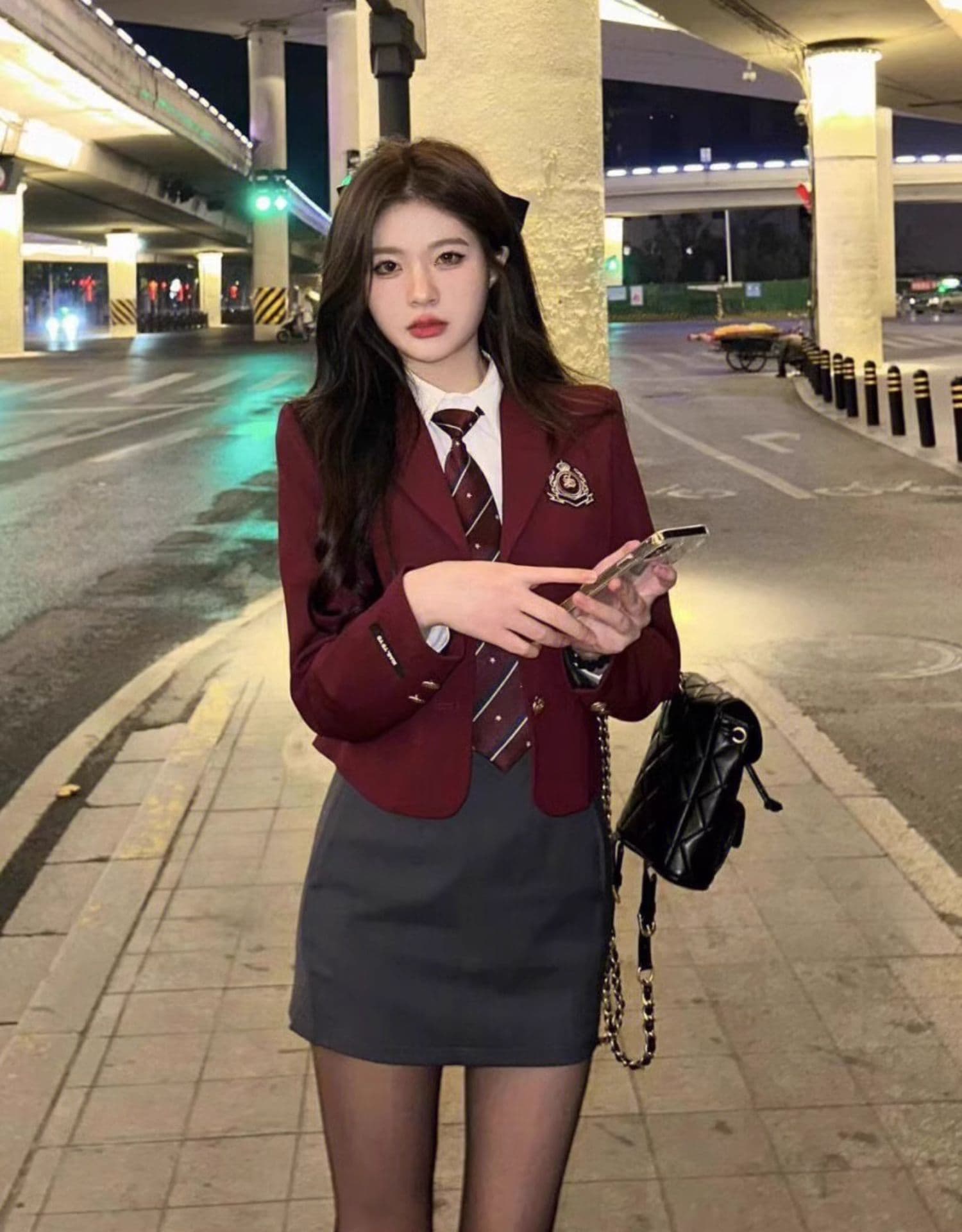 韓国アイドル風 エンブレム入り制服ブレザー