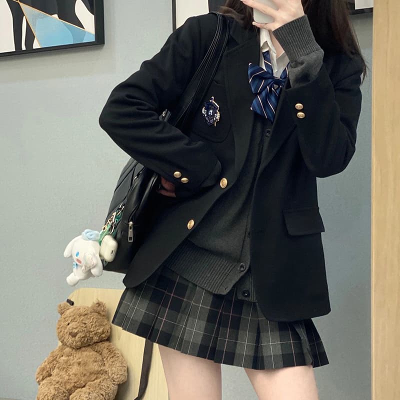 学園風エンブレム付きブレザー