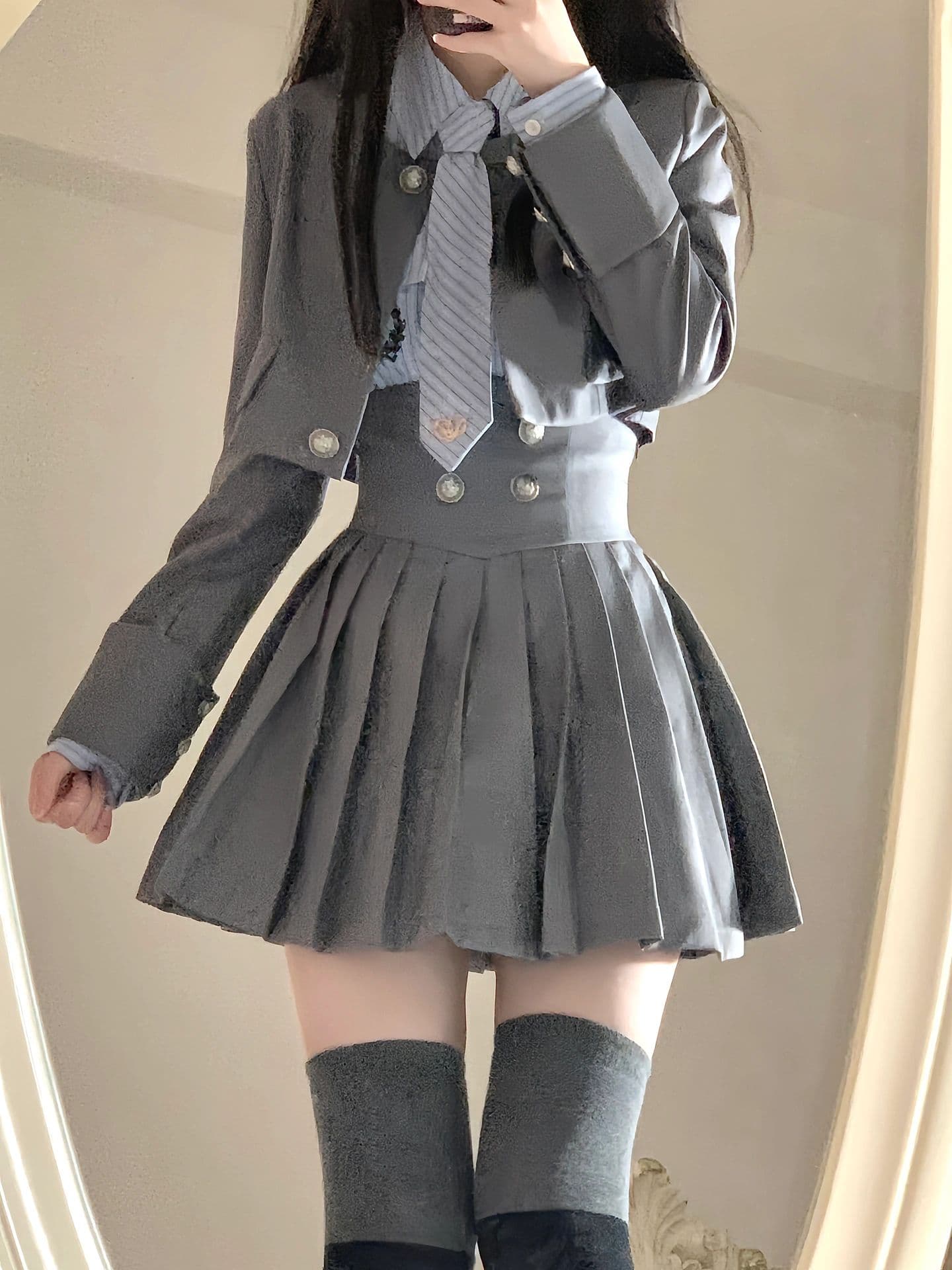 清楚系学園風プリーツスカート制服セット