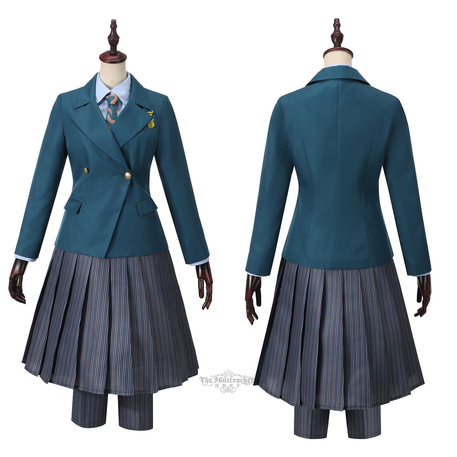 魔法学校風 制服コスプレセット ブルーグリーン