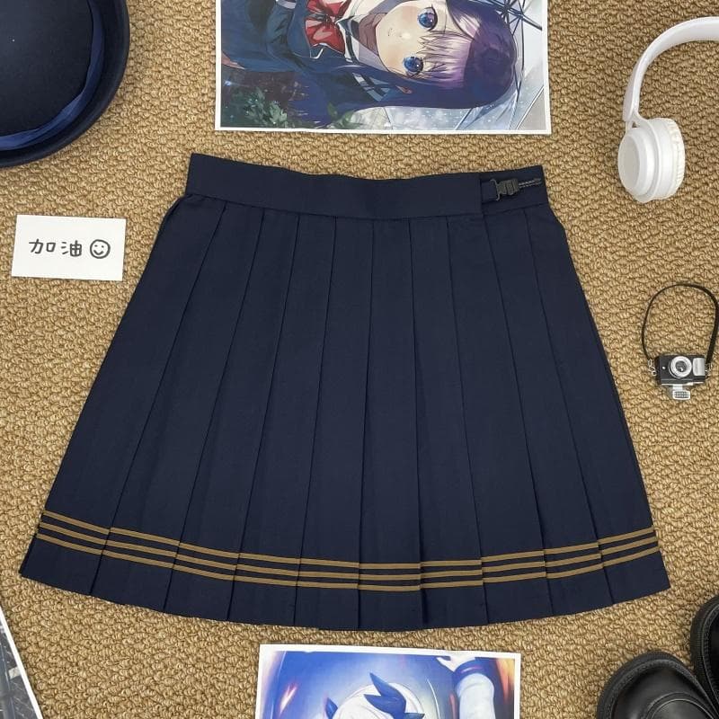 レトロ ブラウンライン&リボン セーラー制服セット
