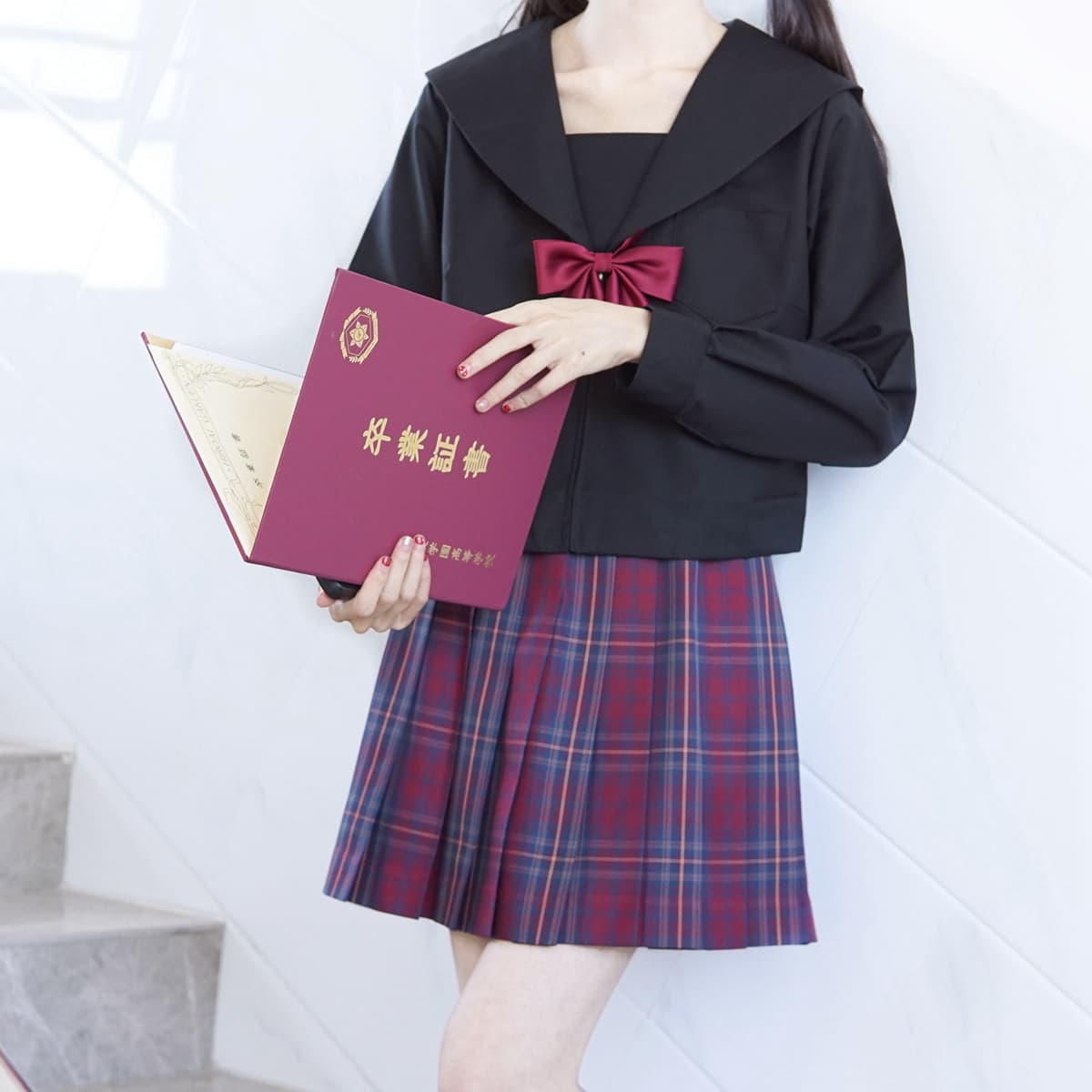 丸襟がかわいい学園風制服セット