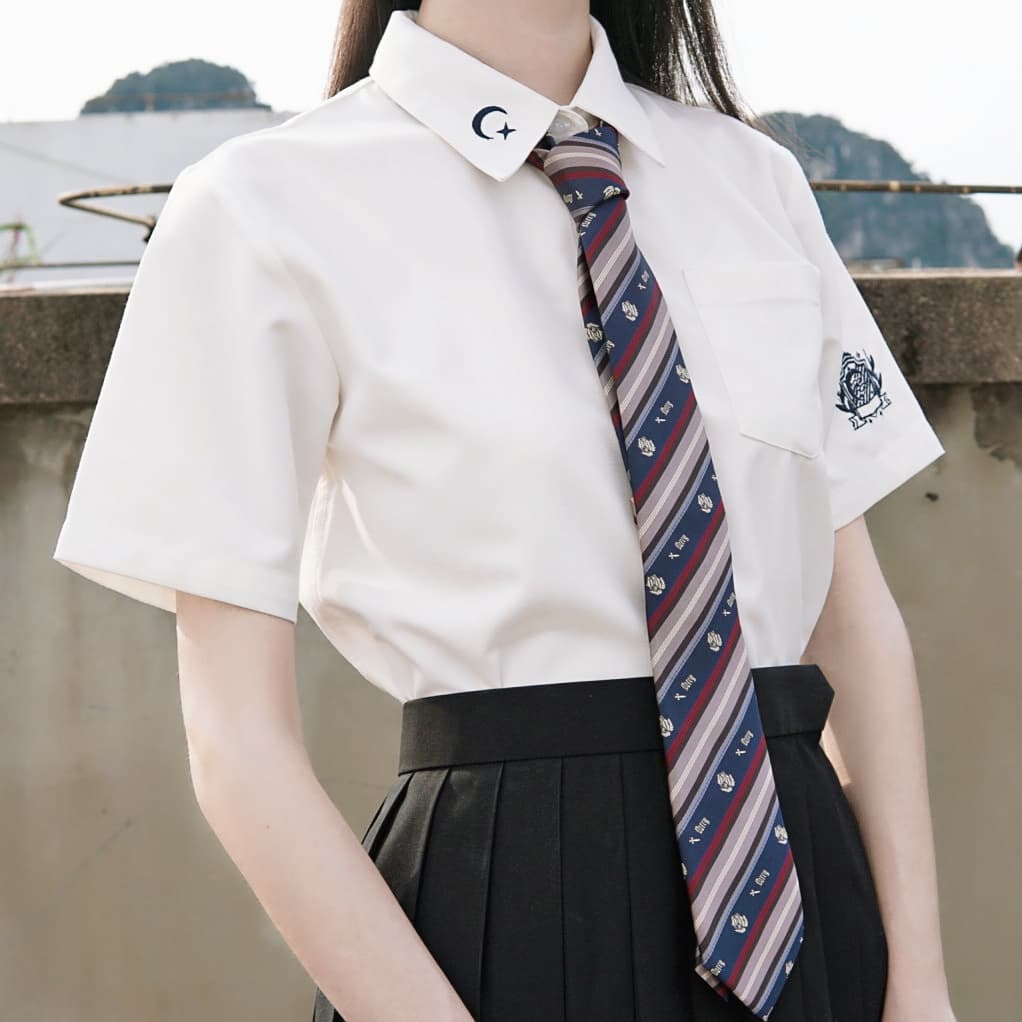 夏服用 半袖エンブレム入り制服シャツ