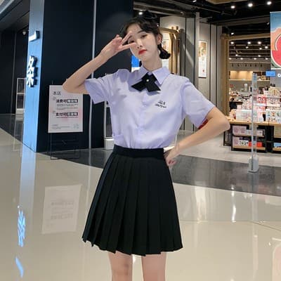 制服コスプレ 清楚リボン付きセーラー風制服セット