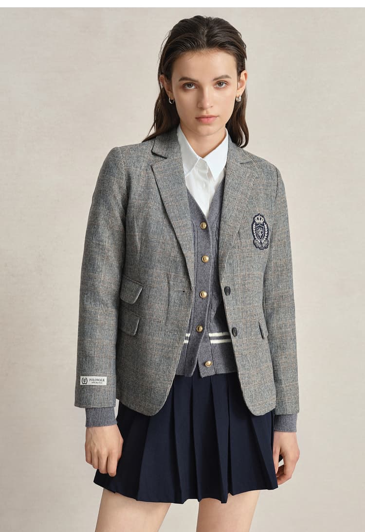 制服コスプレ 学院風チェック柄ブレザー