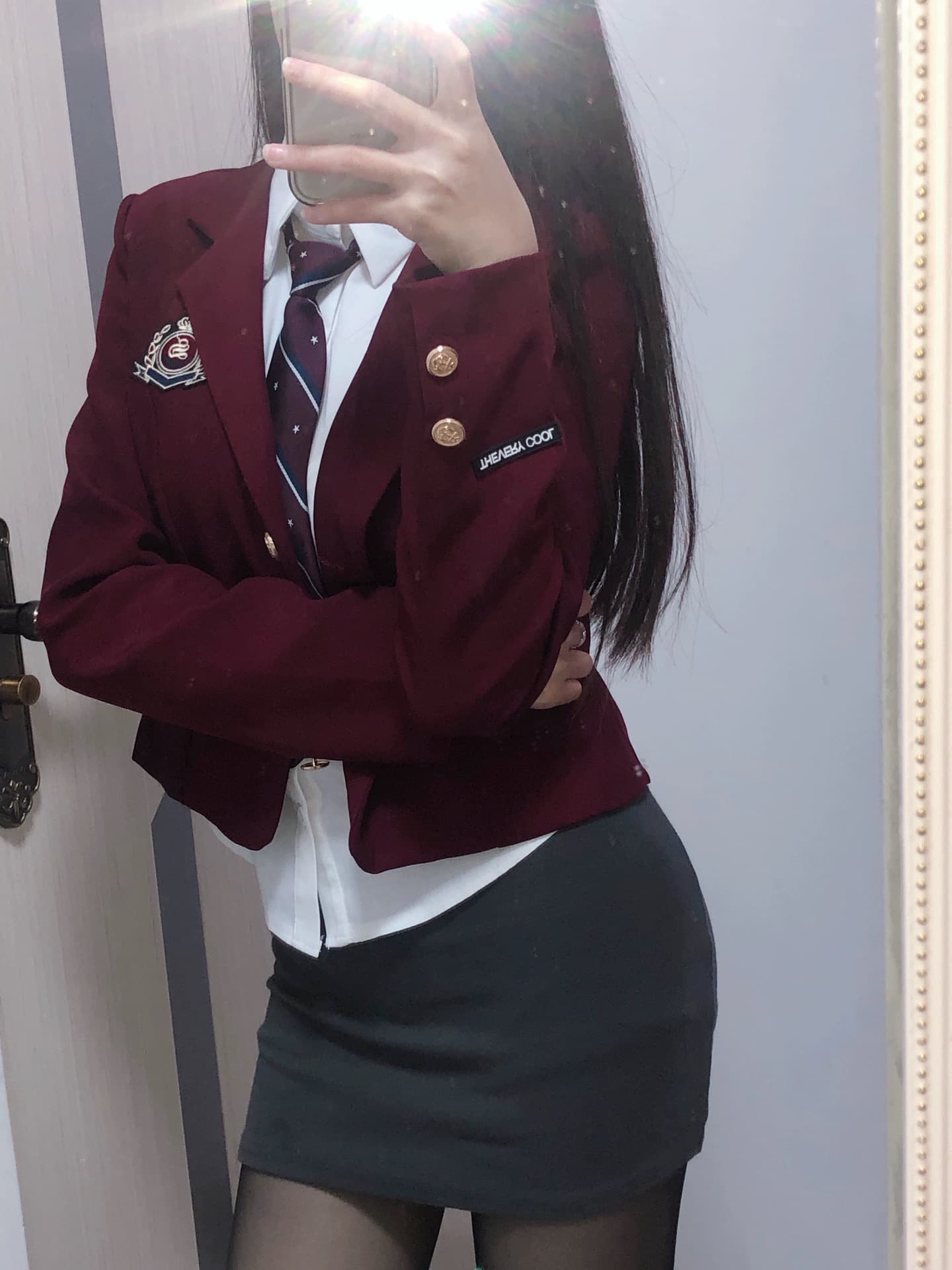 韓国アイドル風 エンブレム入り制服ブレザー