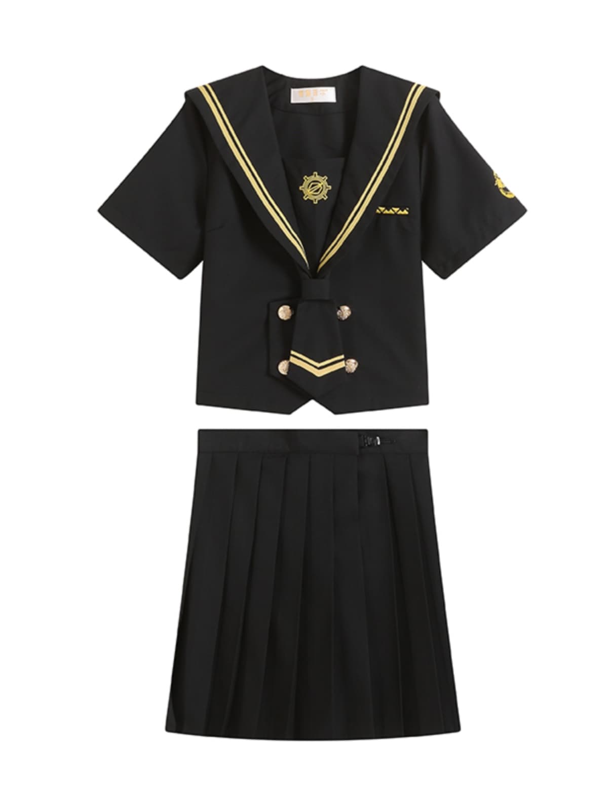 BLACK 海軍風 クールな夏用セーラー制服セット