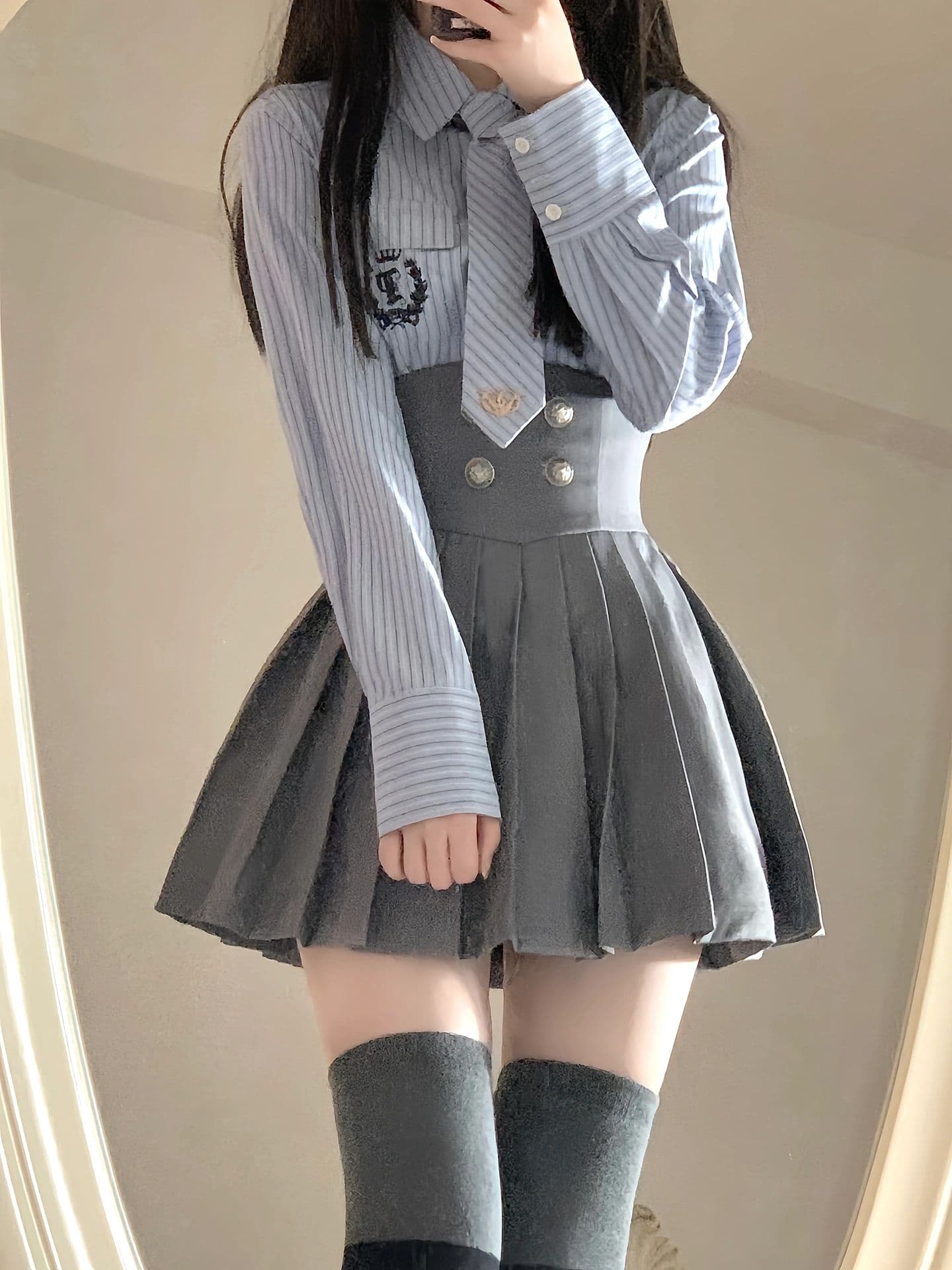 清楚系学園風プリーツスカート制服セット