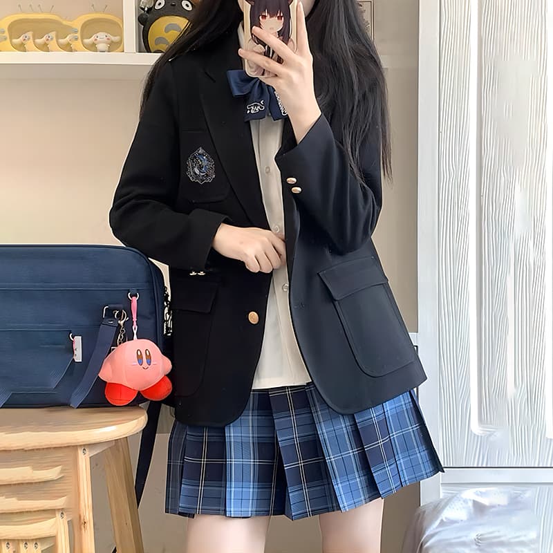 学園風エンブレム付きブレザー