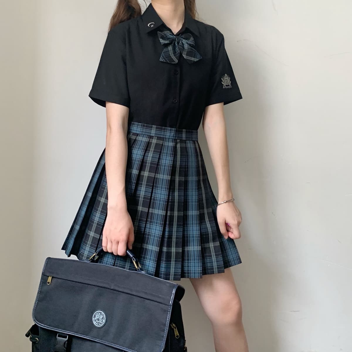 夏服用 半袖エンブレム入り制服シャツ
